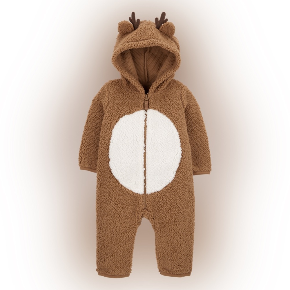 NWT Carter's Reindeer One Piece Brown and White 9 Month